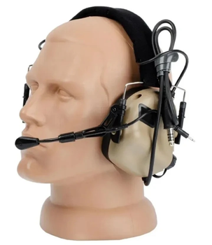 Тактичні навушники з мікрофоном хакі earmor M32 MOD3 койот