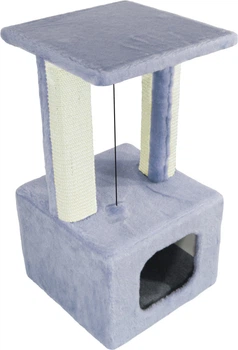 Дряпалка Lucky Pet будинок Грот Люкс хутро 33x33x67 см Сіра (4820276193727)