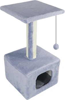 Дряпка Lucky Pet будинок Грот хутро 33x33x67 см Сіра (4820276193741)