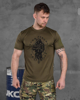 Тактическая потоотводящая футболка Oblivion tactical berserk oliva ВТ6783 L