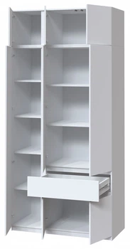 Шкаф с антресолью Брайт для документов с полками 1221 х 520 х 2400 h Мастер Форм ДСП Белый (телескопические направляющие) (левосторонний) 30386
