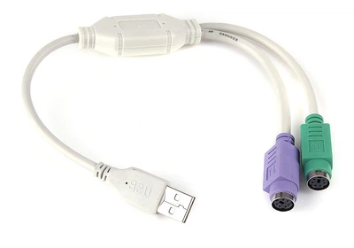Переходник Cablexpert UAPS12, USB А-папа/2х PS/2, 30 см кабель