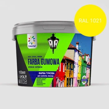 Фарба гумова для дахів, цоколів, фасадів Colorina Жовта (RAL 1021) 3.6кг