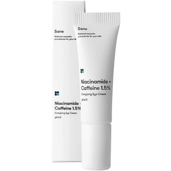 Крем для шкіри навколо очей Sane Niacinamide + Caffeine 1.5% Energizing Eye Cream Від темних кіл та набряків З кофеїном 20 мл (4820266830151)