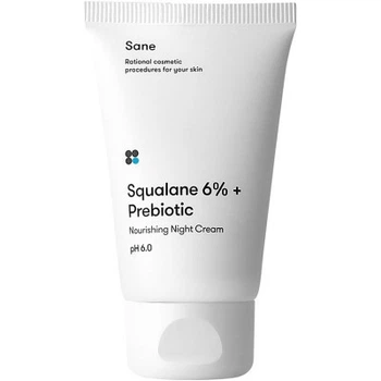 Крем для лица Sane Squalane 6% + Prebiotic Nourishing Night Cream pH 6.0 Ночной с пребиотиком и скваланом 40 мл (4820266830373)