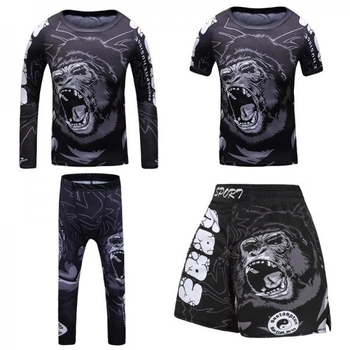 Комплект детский 4в1 Cody Lundin Gorilla для спорта (Футболка, Рашгард, Шорты и Легинсы) Рост 130 - 140 см