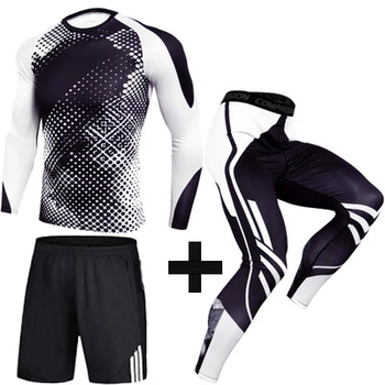 Комплект для спорта Шорты, Легинсы и Футболка "3 в 1" Artix Ice-black (термобелье) 2XL