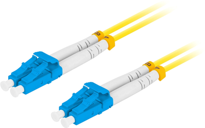 Patchcord optyczny Lanberg SM LC/UPC - LC/UPC Duplex G657a1 3 mm 1 m Yellow (FO-LULU-SD11-0010-YE)