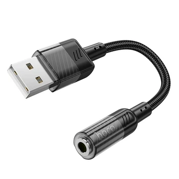 Переходник HOCO LS37 USB to 3.5mm 15см Black