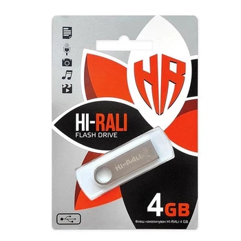 Флеш пам `ять 4Gb Hi-Rali Shuttle Silver (52567)