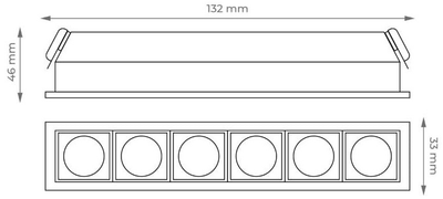 Listwa LED DPM X-Line podtynkowa liniowa 6 W 540 lm biała (STLSL-6W-W)