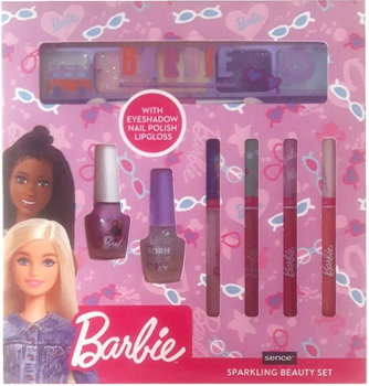Zestaw kosmetyków dla dzieci Mattel Barbie Sparkling Beauty Cieni do powiek 5 x 0.7 ml + Błyszczyki do ust 4 x 1 ml + Lakier do paznokci 2 x 3.5 ml (8720604313307)