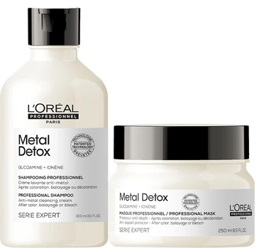 Набір L’Oreal Professionnel Paris Serie Metal Detox Шампунь проти металевих накопичень у волоссі після фарбування 300 мл + Маска 250 мл (30158078/30160606)