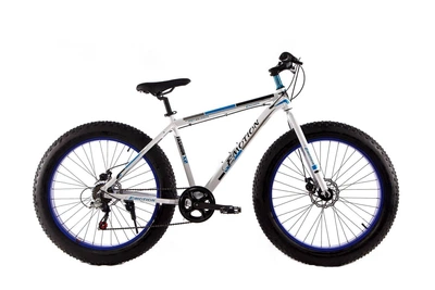 Велосипед E-motion Fatbike GT 26" гидроформованная алюминиевая рама 19" Бело-синий (E-MGT2619W)