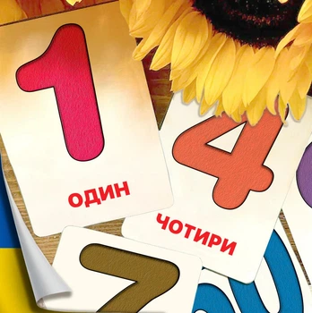 Карточки Домана ''Цифры'' на украинском языке, в наборе 24 карточек