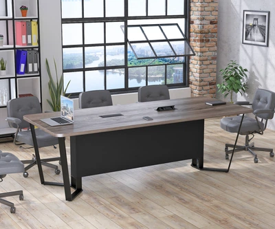 Стол для переговоров V-240 Loft Design Дуб Палена С розетками