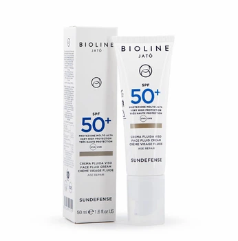 Солнцезащитный омолаживающий крем-флюид для лица SPF 50+ с высокой степенью защиты BIOLINE JATO Sundefense SPF 50+ Very Higt Protection Face Fluid 50 мл (SDR21050)