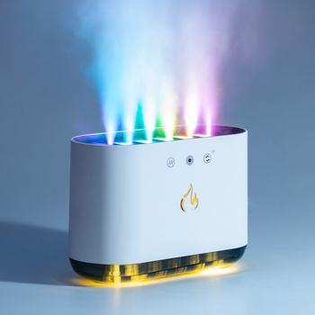 Увлажнитель воздуха с RGB-подсветкой и синхронизацией с музыкой Cozy 900 мл, портативный аромадиффузор с подсветкой и имитацией дыма белый HPKP6257