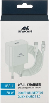 Ładowarka do telefonu Rivacase 20W USB Type-C Quick Charge 3.0 White (PS4101WD4WHITE)