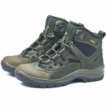 Берці демісезонні тактичні черевики PAV 501 олива хакі шкіряні з мембраною Winterfrost 41