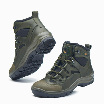 Берцы демисезонные тактические ботинки PAV 501 хаки олива кожаные с мембраной Winterfrost 41