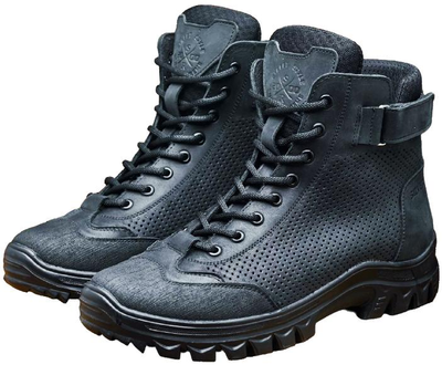 Берці літні тактичні черевики PAV 908 чорні шкіряні сітка перфоровані 44