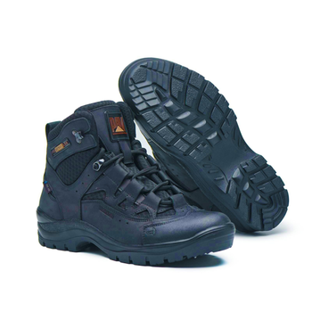 Берці літні тактичні черевики PAV 501 чорні шкіряні сітка Fresh Air 42