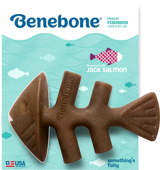 Іграшка для собак зі смаком лосося Benebone Fishbone 15 см Brown (0810054210078)