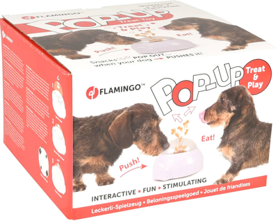 Zabawka interaktywna dla psów Flamingo Pop Up Treat Toy 20 cm White (5400585096163)