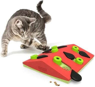 Інтерактивна іграшка для котів Nina Ottosson Puzzle and Play Melon Madness 26.6 x 7 x 26.5 см Multicolour (0700603695831)