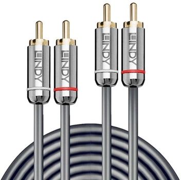 Kabel Lindy Cromo Line 2 x RCA-jack - 2 x RCA-jack 0.5 m Gray (4002888353441)
