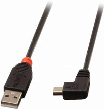 Kabel Lindy USB Type-A - mini-USB 90° 1 m Black (4002888319713)