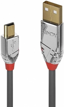 Kabel Lindy Cromo Line USB Type-A - mini-USB 1 m Gray (4002888366311)