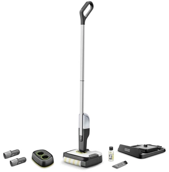Підлогомийна машина безпровідна Karcher FC 2-4 Battery Set + Batt+DUO Charger, вода -0.2л, автон. робота до 20 хв, вага-2.3кг, чорно білий (1.056-206.0)
