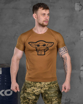 Тактическая мужская потоотводящая футболка Yoda 2XL койот (85825)