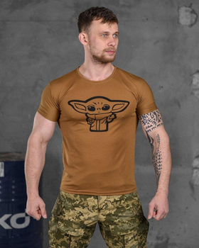 Тактическая мужская потоотводящая футболка Yoda XL койот (85825)