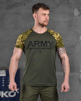 Тактическая мужская потоотводящая футболка ARMY XL олива+пиксель (85810)
