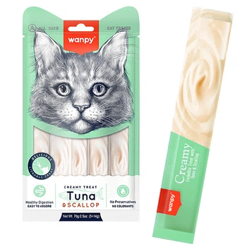 Жидкое лакомство для котов Wanpy Creamy Lickable Treats Tuna & Scallop (RA-51)