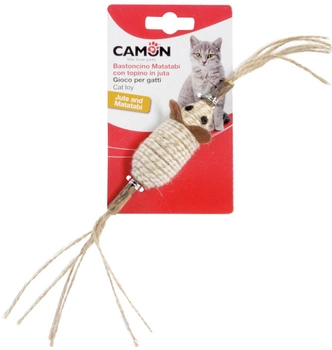 Іграшка для котів Camon Cat Toy Палиця мататабі з джутовою мишкою 30 см (8019808208510)