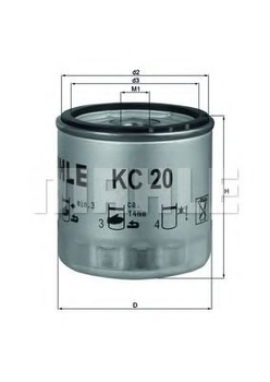 Фильтр топливный MAHLE ORIGINAL KC20 MAHLE (KC20)