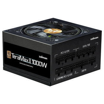 Блок питания Zalman Teramax 2 (1000W) >90% 80+ Gold 120мм 1xMB 28pin (18+10) 2xCPU 8pin(4+4) 3xMol
