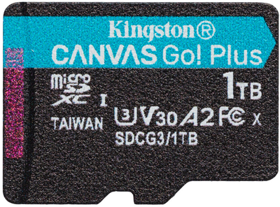 Карта памяти Kingston MicroSDXC 1TB Canvas Go! Plus Class 10 UHS-I U3 V30 A2 (SDCG3/1TBSP)