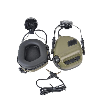 Тактичні навушники EArmor M31H MOD3 для шолома green дротові накладні