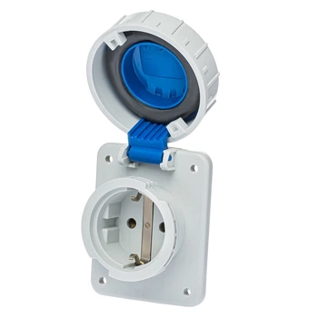 Розетка силовая SCHUKO 16A 250В 2P+E IP67 IDE Синий (105)