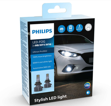 Світлодіодні лампи LED Philips FOG H11/H8/H16 Ultinon Pro3022 LUM11366U3022X2 12-24v