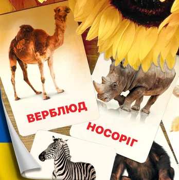 Картки Домана ''Тварини Африки'' українською мовою, у наборі 16 карток