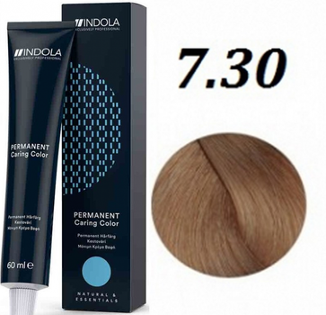 Farba do włosów bez utleniacza Indola Permanent Caring Color Pixel 7.30 Medium Blonde Gold Natural 60 ml (4045787706710)