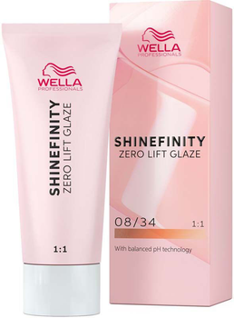 Гель-фарба для волосся без окислювача Wella Professionals Shinefinity Zero Lift Glaze 08-34 Warm Spicy Ginger 60 мл (4064666057415)