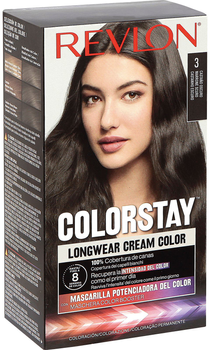 Krem farba do włosów bez utleniacza Revlon Colorstay Longwear Cream Color Darkest Brown 3 165 ml (309970210526)