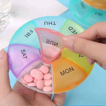 Герметичная таблетница / органайзер / контейнер dawndesslo для таблеток и лекарств на неделю, разноцветная (79286438)